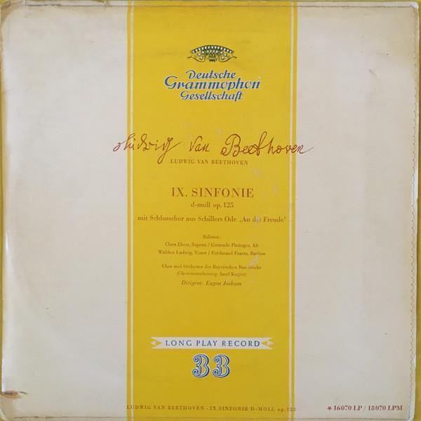 Ludwig van Beethoven, Clara Ebers, Gertrude Pitzinger, Walther Ludwig, Ferdinand Frantz, Josef Kugler, Eugen Jochum - IX. Sinfonie D-moll Op. 125 Mit Schlusschor Aus Schillers Ode ‚An Die Freude’
